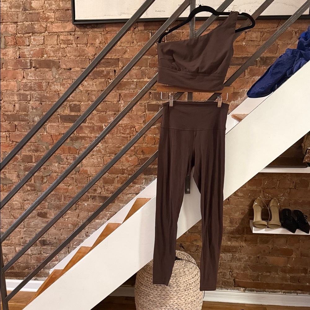 lululemon athletica Brown One-Shoulder Top